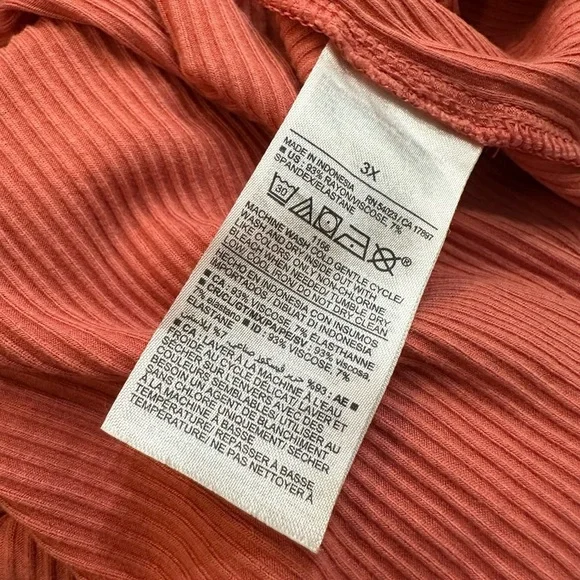 Old Navy Ribbed T-shirt style Coral Sleeveless Button-Down Maxi Dress 3X - Picture 6 of 6